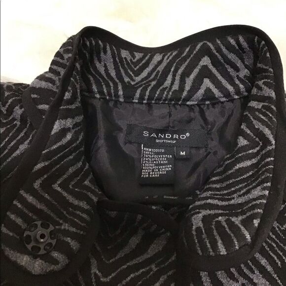 Sandro Sportswear Zebra Print Belted Jacket Sz M - Picture 5 of 8